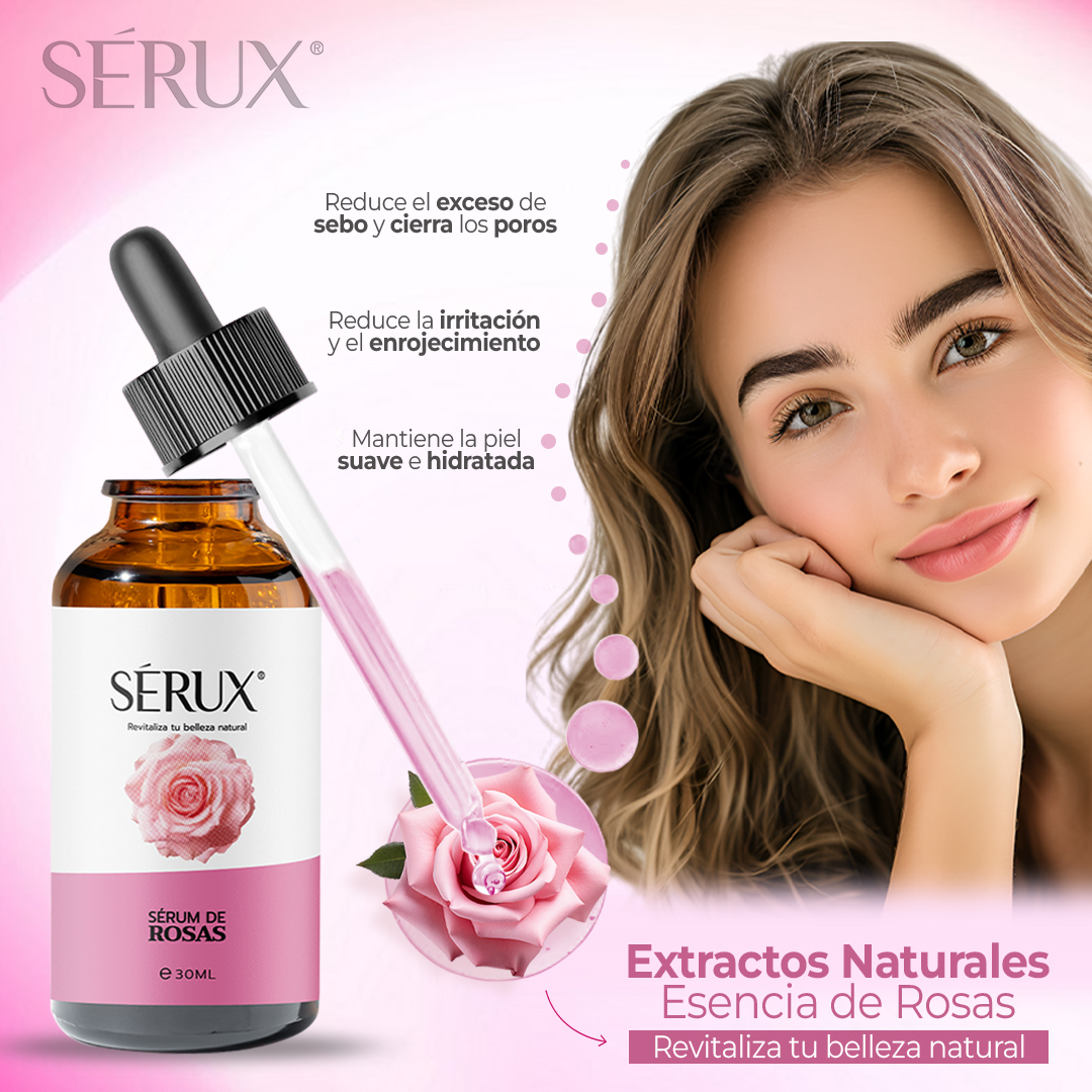 Serum de Rosas Serux con Ácido Hialurónico y Colágeno - Hidrata tu piel profundamente y devuelve luminosidad natural - Imagen 2